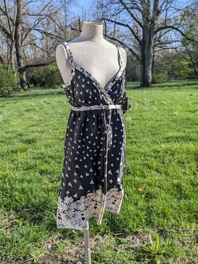 NWT Deadstock Madison Leigh Black Satin Dress